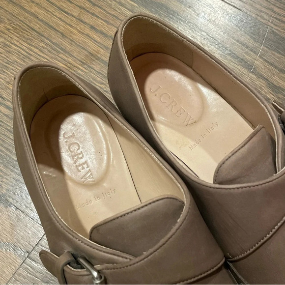 J.Crew Collection Perforated Monk Strap Loafers in Wet Cobblestone size 7.5 - Picture 10 of 12